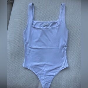Babaton White Stretchy Tank Bodysuit